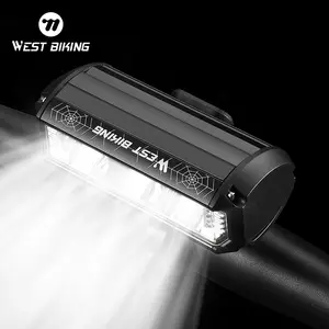 WEST BIKING Highlight Bicycle Headlight. 4000mAH Aluminum Alloy Bike Headlight, Waterproof Cycling Rechargeable Bicycle Light