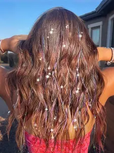 Black Friday Exclusive: Black Friday Exclusive: 22 Inch Synthetic Clip in Hair Tinsel, Halloween & Christmas Use, 6 Pcs of Pack, Glitter Tinsel Hair Extensions Party Dazzle Colorful Hair Accessories Strands Kit for Women Girls Kids