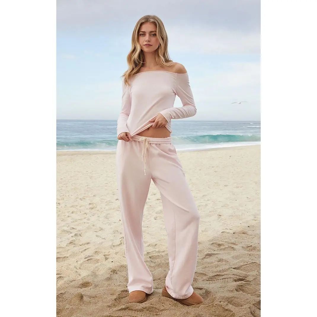 John Galt Women's Pink Anastasia Baggy Sweatpants