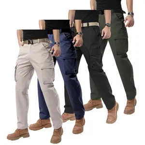 Men's 10-Pocket Full-Length Heavy-Duty Cargo Straight-Leg Pants - Durable, Breathable, Comfortable All-Seasons Dual-Purpose Menswear, Khaki & Multiple Colors, Suitable for Everyday Commuting, Outdoor Work Pants, Dual-Purpose Men's Pants