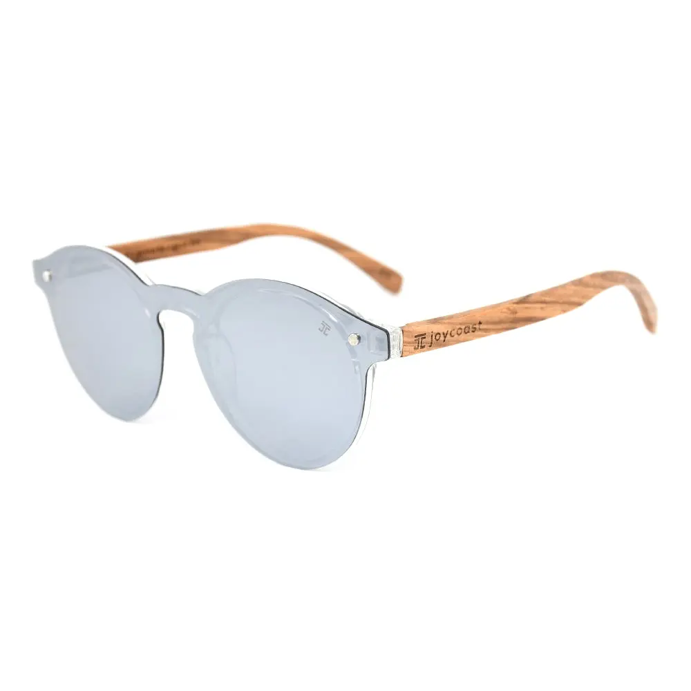 Winnie Round Walnut Wooden Sunglasses