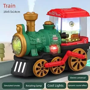 Train Toy for Toddlers 3-5, Trucks Locomotive Electric Steam Engine with Smoke, Light & Sound, Toddler Toy Trucks for Boys Gift