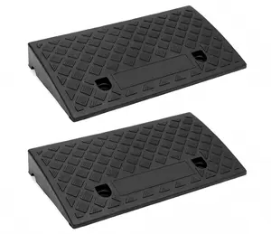 2 Pack 2.6" Rise Rubber Curb Ramps, Heavy Duty Driveway Threshold Ramps, 2200 Lbs Load Capacity, Non-Slip Surface for Cars, Trucks, Wheelchairs, Scooters, Bikes, Motorcycles, 19.7"x10.6"x2.6"， pallet