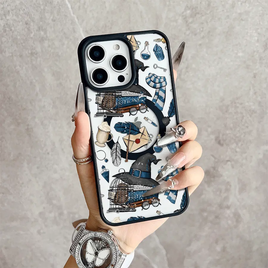 Witch Hat Magic Magnetic Snap Smartphone Case - Shockproof, Slim, Protective Cover for iPhone 17/16 Pro Max, 15 Pro, 14, 13, 12 Mini, 11, XR, XS Plus, SE - Handheld Cellphone Wireless Protection Accessory, Casing