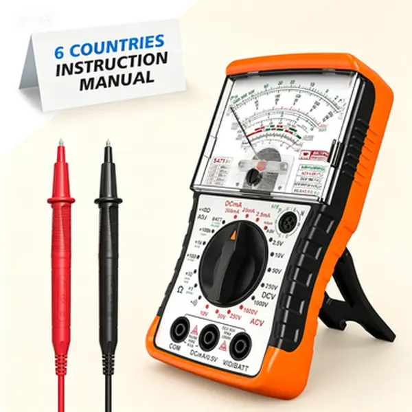 Analog Needle Multimeter, High Sensitivity Pointer Meter for DC AC Voltage Current Resistance Testing, Portable Battery and Load Tester with Built-in Fuses, Reusable Multifunctional Tester for Electronics