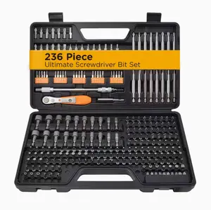 236pcs Ultimate Screwdriver Bit Set Includes Hard-to-Find Security Bits & Micro Bits Made of Chromium Vanadium Steel for Household Maintenance and Repair