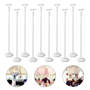 30pcs Mixed Set, Balloon Holder Set, Including 10pcs Balloon Cups And 10pcs Balloon Rods And 10pcs Desktop Base Stands, Suitable for Wedding, Birthday, Party And Various Party Decorations, Event And Party Supplies, Party Table Centerpiece