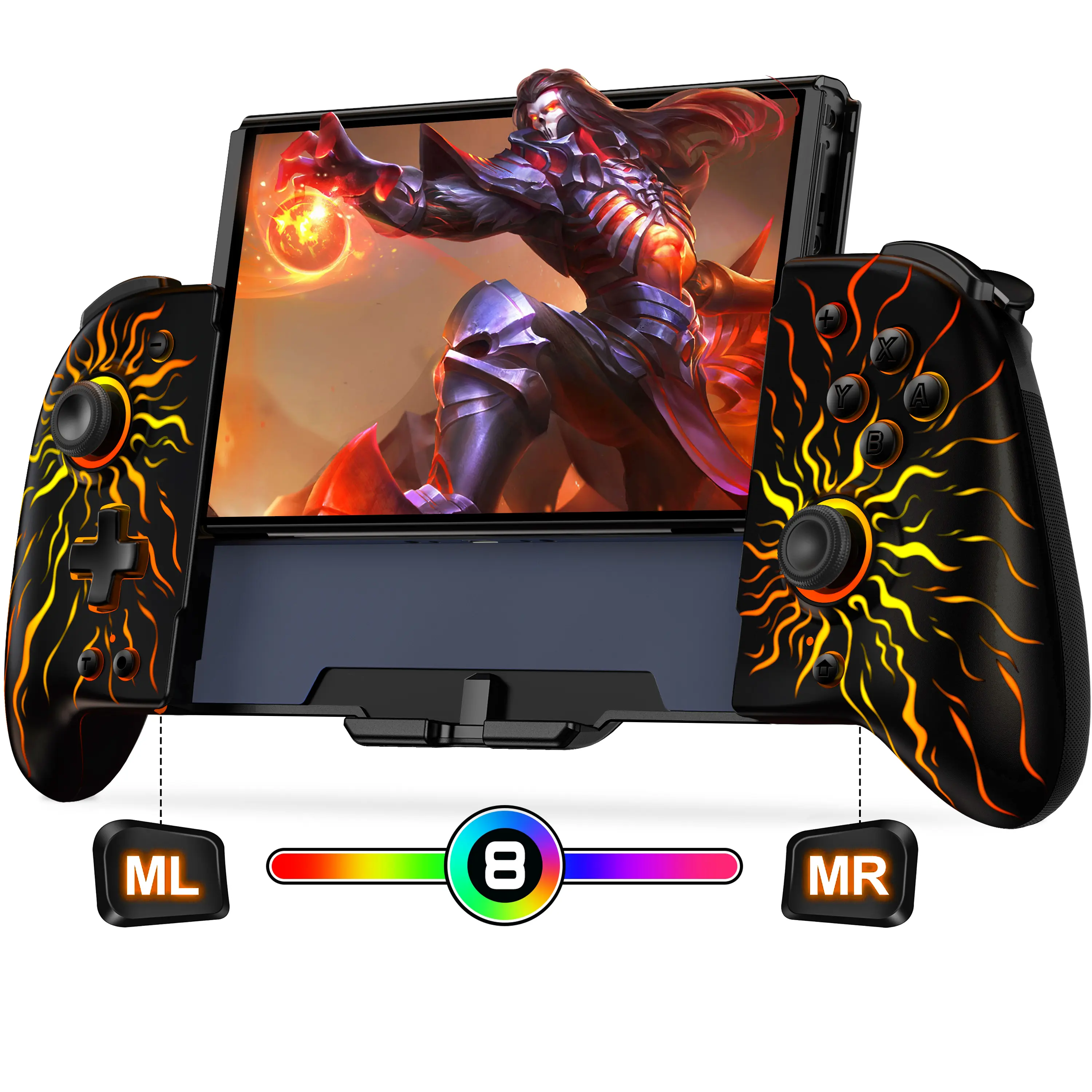 Programmable Gamepad Joystick for Switch, Switch OLED Game Console Accessories with Turbo, Vibration, Induction, Hall Sensor, RGB Lights and Manufacturer Warranty