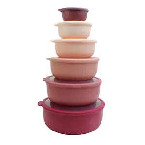COOK WITH COLOR Prep Bowls with Lids- Wide Mixing Bowls for Kitchen Tableware, Sturdy Plastic Nesting Mixing Bowl 12 Piece Set with Lids. Multicolored