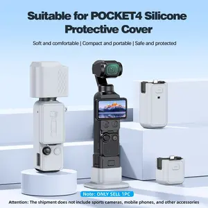 Silicone Protective Case for DJI Osmo Pocket 4, 5-Piece Full Body Cover Set with Lens Cap + Base, Anti-Scratch Shockproof Washable Portable Camera Accessories, Macaron Colors