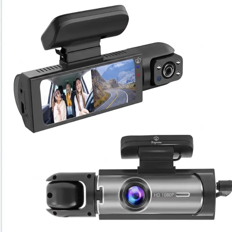 Kayoura Dashcam Front and Inside, 1080P Car Camera Dash Cam for Cars with IR Night Vision, 3.16 Inch IPS Screen Driving Recorder, Wide Angle Lens, Loop Recording, 24H Parking Mode, G-Sensor 1080p dual dashboard hidden mini dash cam video security dvr reco