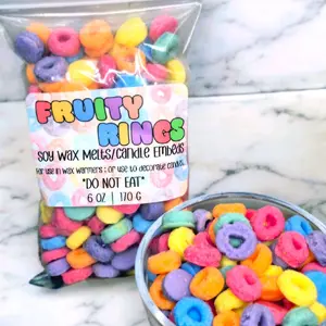 Fruity Ring Wax Melts - Handmade Soy Wax Melts for Candle Embellishments - Scented, Freshener, Fragrance Decoration Aroma
