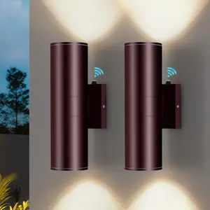 Outdoor Auto On/Off Wall Light with Light Sensor, Waterproof and Energy-Efficient,Anti-Rust, Frost Resistant, Ideal for outdoor courtyards, open walkways, gazebos, enclosed indoor shower rooms, indoor swimming pools, and interior walls