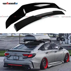 2018-2022 – Honda Accord Sedan – 2-Pieces Exterior Accessory Set, Gloss Black R-Style Ducktail Trunk Add-On & Blade-Style Roof Window Add-On fathersdaygift fathersdaygift