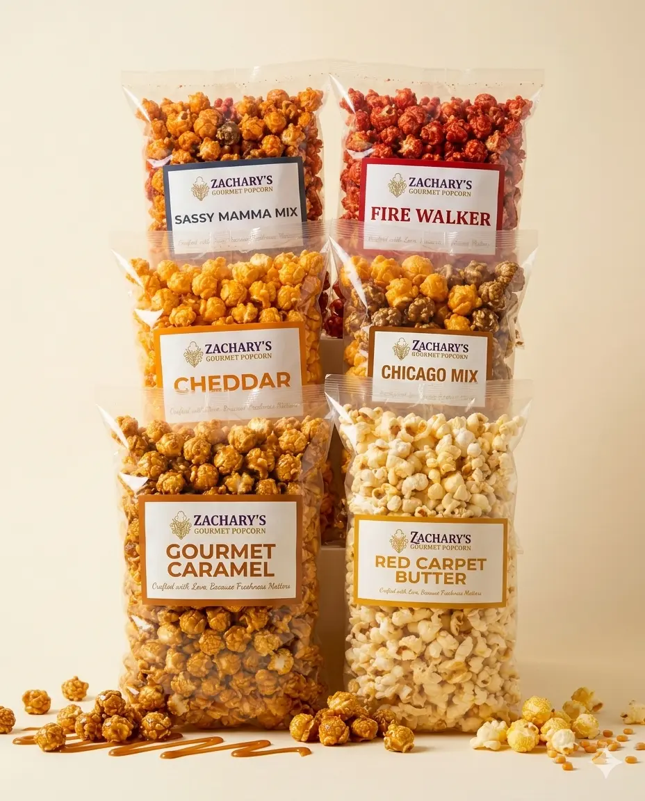 Classic Popcorn Flavor Snack – Zachary's Gourmet 6-Flavor Variety Pack | Coconut Oil Popped, No Artificial Ingredients