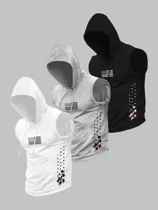 Men's Stylish Sports Hooded Vest for Summer, Casual Fitted Tank Top with Moderate Fabric Thickness, Perfect for Active Wear, Fitness Workout Vest