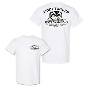 Vintage TIDDY TUGGER 1990 State Champion Men's Shirt, Denim T-Shirt, Gift for Cow Enthusiasts, Classic Men's Top