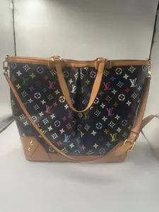 Pre-owned Louis Vuitton canvas Tote Bags Monogram Multicolore Black Paramount Bow Tote Takashi Murakami (BF 12Z) XP01932