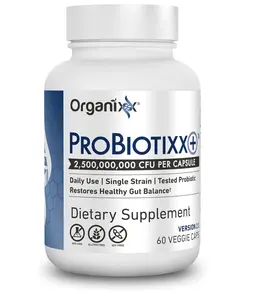 ProBiotixx+Organixx ProBiotixx+ Probiotic Supplement, Daily Probiotics for Women & Men For Digestive Health Gut Health, Immune Support, 2.5 Billion CFU, Gluten Free, Non GMO, Shelf Stable, Vitamin Supplement, 60 Vegetarian Capsules Gut Flora Fitness