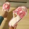 Women's Cute Bow Plush Slippers, Fluffy Warm House Slippers with Soft Comfortable Design, Fluffy House Shoes, Cozy Indoor Slippers for Fall and Winter