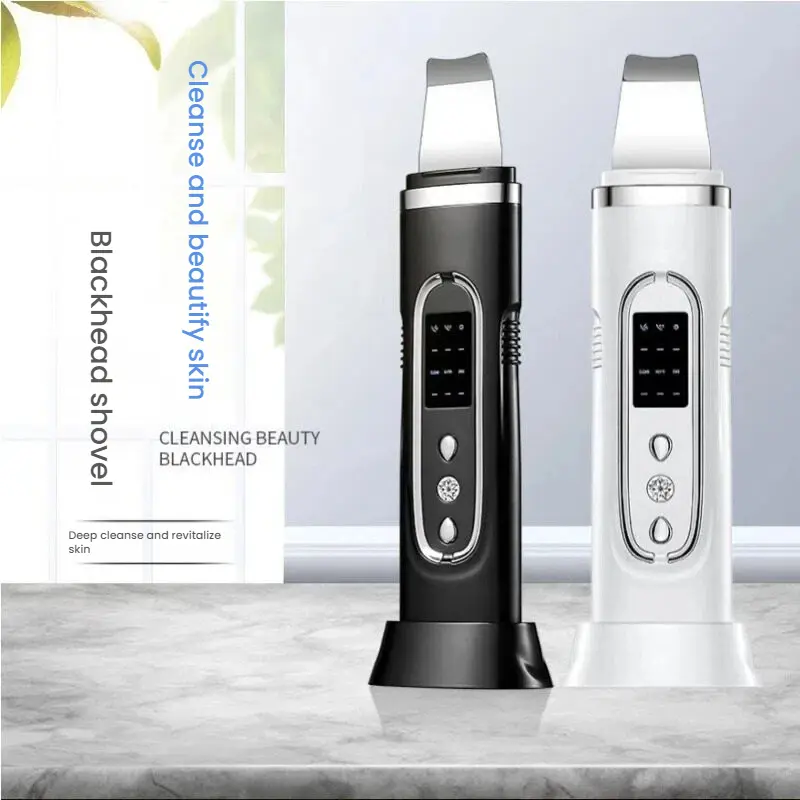 Unisex Ultrasonic EMS Facial Scrubber - Skin Spatula Pore Cleaner for Blackhead Removal, Acne Treatment, Skin Rejuvenation