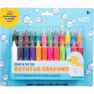 Bath Crayons Super Set (24 pack) Draw in the Tub w Bathtub Storage Mesh Bag (Non-Toxic, Safe for Children) for Kids and Toddlers, Fun Gift for Kids