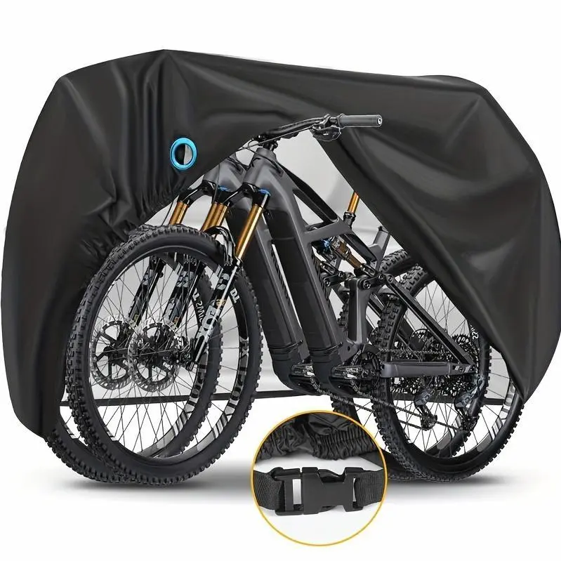 Bike Cover For 2 Or 3 Bikes Outdoor Waterproof Bicycle Covers Rain Sun Dust Wind Proof With Lock Hole For Mountain Road Electric Bike Heavy Duty Bikes Black