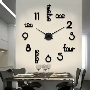 DIY Wall Clock, 1-Count Battery-Powered Modern Acrylic Wall Clock (Battery Not Included), Silent Wall Clock for Home, Living Room and Bedroom Decor, Modern Home Craft Decoration