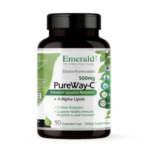 Emerald Labs Greenish PureWay C 500mg - Dietary Supplement with Vitamin C and R-Alpha Lipoic Acid for Healthy Immune System and Liver Function - 90 Vegetable Capsules