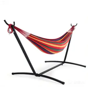 Cotton Hammock Portable Camping Hammocks for Hanging Sturdy Garden Comfortable Fabric Hammock with Tree Straps with Travel Bag for Camping Outdoor/Indoor Patio Backyard