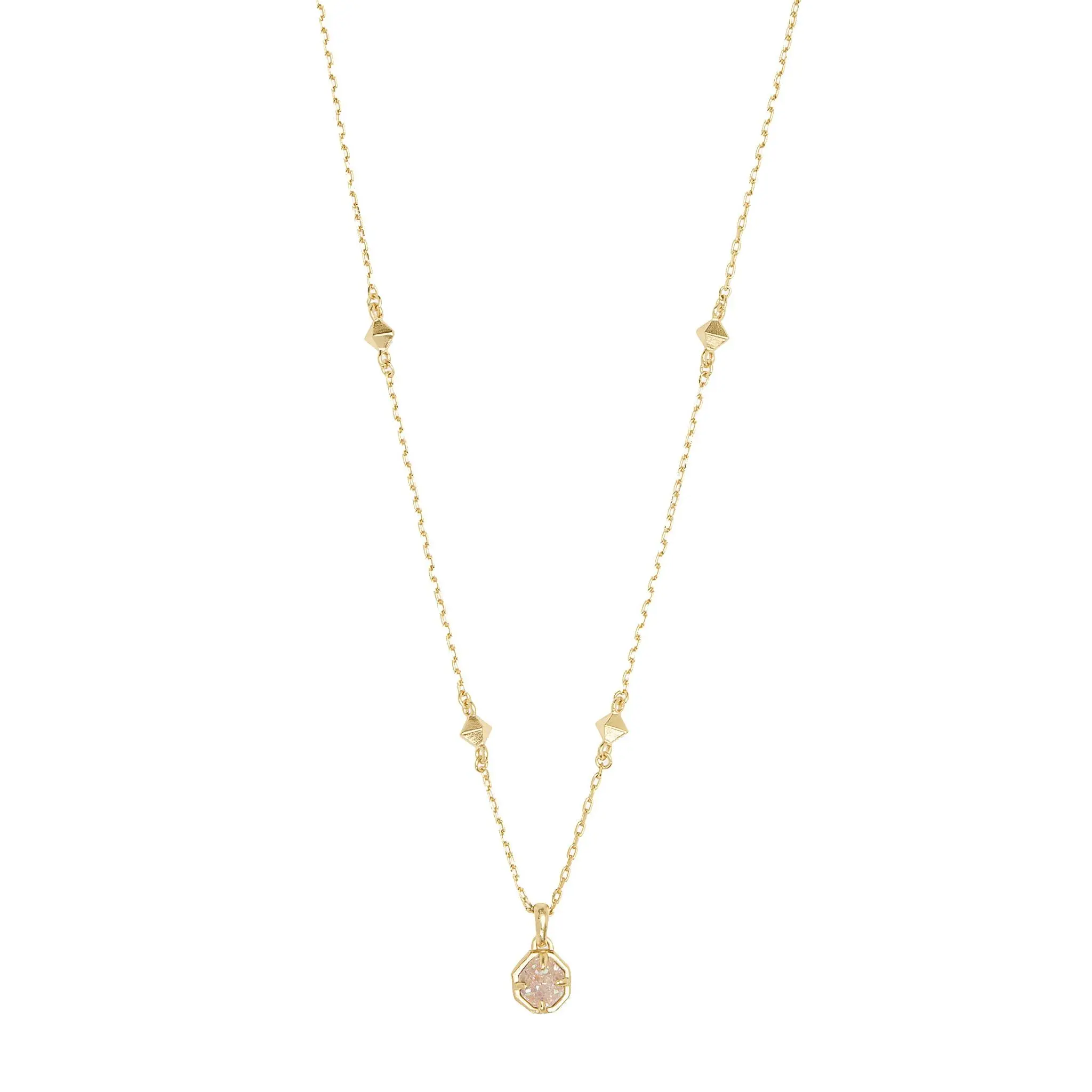 Kendra Scott Nola Pendant Necklace in Iridescent Drusy and Gold
