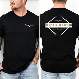 Kimes Ranch Diamond Logo T-Shirt, Western Uncomplicated Back Print Tee, Bull Horn Ranch Graphic Shirt, ESTD 2009 Cowboy Style, Casual Cotton for Men and Women Shirt Classic