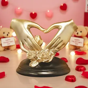 Creative Heart Gesture Resin Craft Decoration Statue, Decorative Figurines, Valentine's Day Home Desktop Ornament, Decorative Sculptures, Anniversary Wedding Room Decor, Resin Figure, Anniversary Statues, 1pc