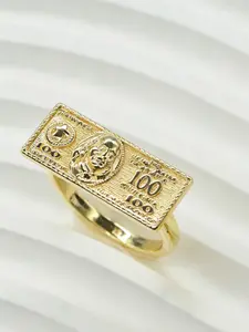Fashion Creative Dollar Bill Ring Geometric Design Statement Rings Hip Hop Street Style Jewelry for Men and Women, Perfect Gift for Party Valentine's Day Christmas Birthday