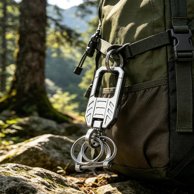 Keychain Car Keychain Zinc Alloy Keychain With Anti-loss D-shaped Ring High-end And Simple Keychain Key 360-degree Rotation Pendant For Men And Women