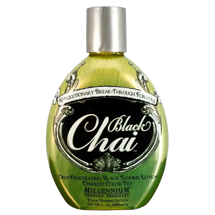 Millennium Tanning, Black Chai Tanning Lotion, All Skin Types, With Bronzers, Essential Oils & Herbal Extracts, 13.5 fl oz