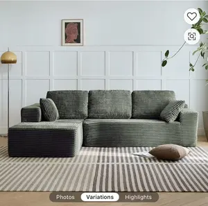 Modern Living Room Furniture Set L-Shape Convertible Couch Bed Sectional Sofa with L-Shape Design Convertible Functionality and Sectional Sofa for Small Spaces