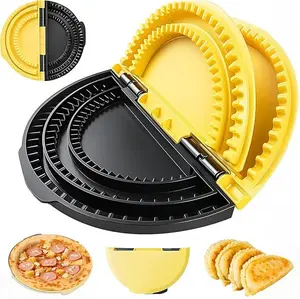 3-in-1 Tortilla Sealer Crimper Press – Adjustable 6-8-10 Tortilla & Taco/Burrito Maker Tool | Easy to Clean, BPA-Free, Durable & Fun for Family Cooking- Kitchen, Utensils (Yellow & Black)