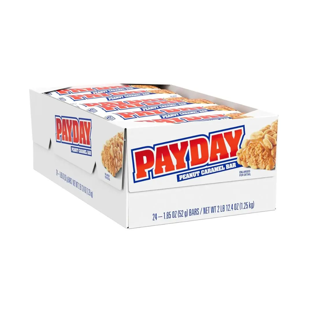 PayDay Peanut Caramel Candy Bars - Creamy Sweet Snack, 24-Pack Travel Snacks, 1.85 oz