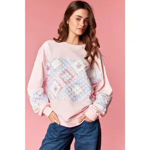 Princess Pastel Quilted Crewneck