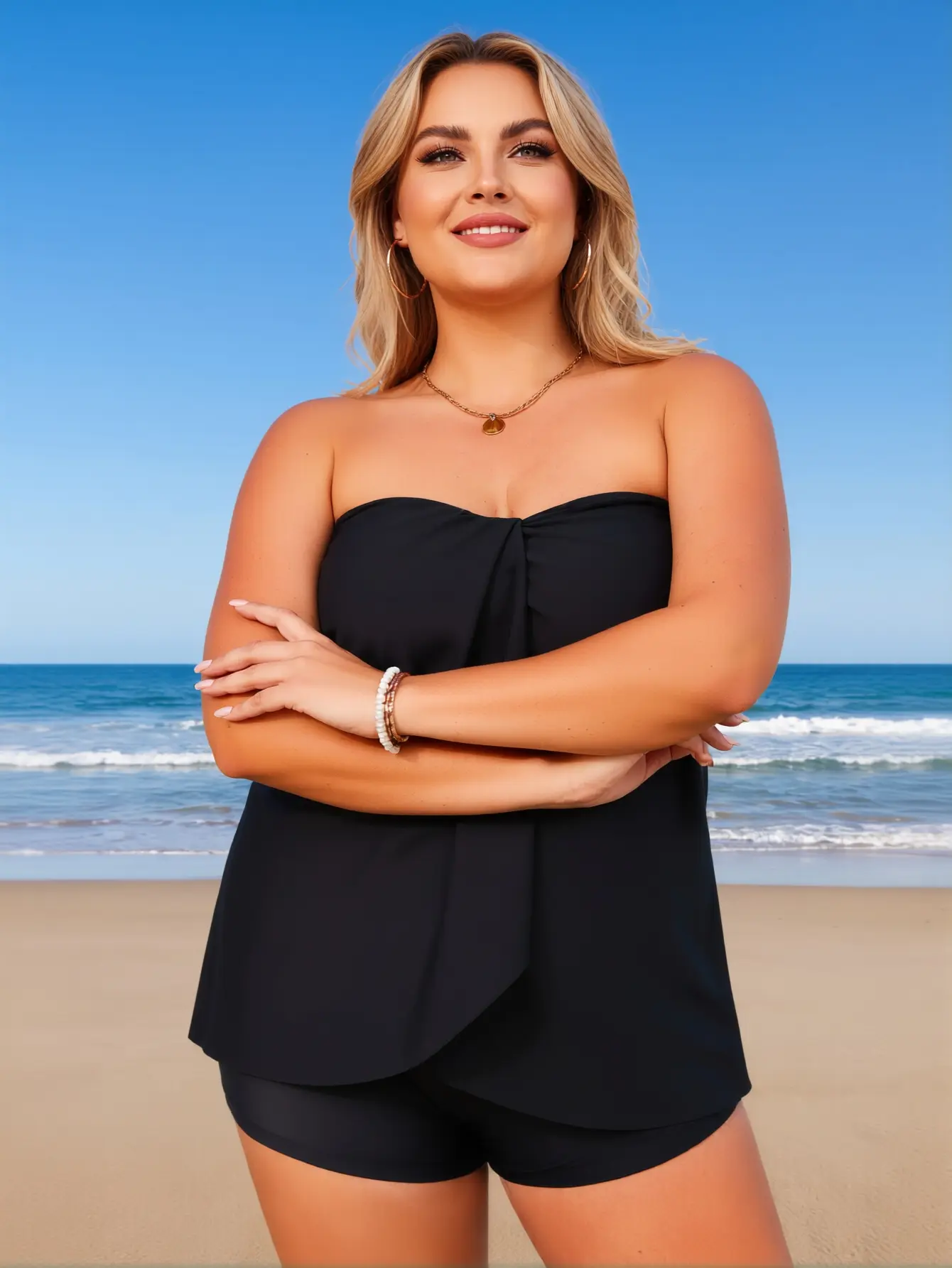 Women's Plus Size Curvy Swimsuit Bikini Set - High Waisted, Bold Prints, Quick-Dry 2026 Swimwear for Sports & Outdoor Activities