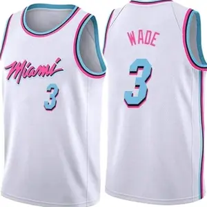 Miami #3 Basketball Jersey, Retro White Neon Sports Tank, Vintage Basketball Fan Apparel, Unisex Sleeveless Jersey, 80s Inspired Streetwear, Summer Game Day Outfit, Iconic Sports Gift