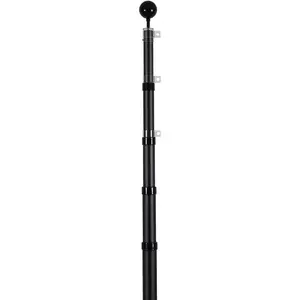 VEVOR 25FT Telescoping Flag pole Kit, Heavy Duty Aluminum Alloy in Ground Flag Poles for Outside, 3 Display Modes Flagpole with 3x5 American Flag, Professional Accessories, Black