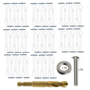CondoMounts EDA1451 UNIVERSAL Wall Mounting Anchors Steel Stud NO Stud Metal Stud Anchors TV Mount Metal Studs Cabinets Holds 90lbs Includes 50 Elephant Anchor Set & Mounting Kit Unique Design with Toggle Bolts Through Metal Studs