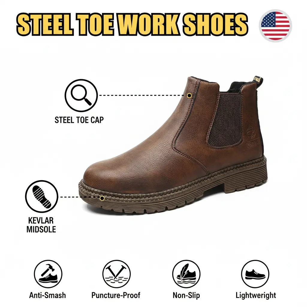 Healthcare Provider Splash-proof Smash-proof Puncture-proof Breathable Safety Shoes Unisex Chef Work Shoe Waterproof Anti-slip Durable Outdoor Comfortable Men Women Slip Resistant Medical Footwear Hospital Nursing Sneakers Lightweight Boots Gear