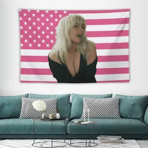 Billies  Decorative Eilish Flag Tapestry Double Stitched Indoor Outdoor College Dorm Room Decoration