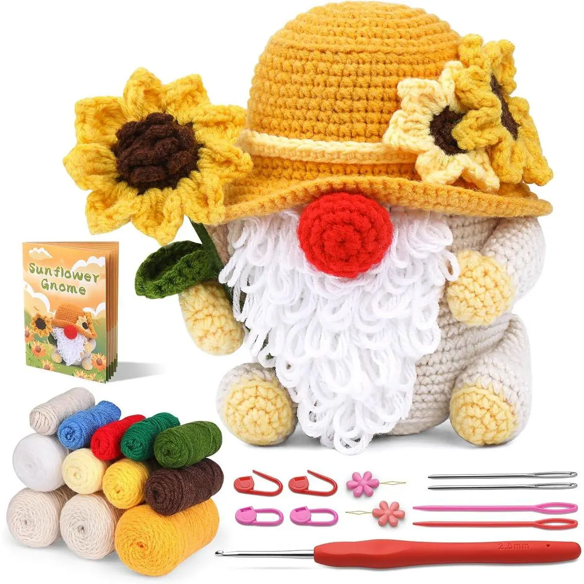 Crochet Kits, Beginner Crochet Kit for Adults, Crochet Starter Kits with Step-by-Step Tutorials Videos, Yarn Knitting Projects for Beginners, Bedroom Decoration DIY Knitting