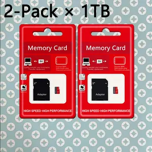 2-Pack × 1TB Compatible with cameras, smart phones, tablets, laptops, game consoles, digital storage memory cards with adapters, micro tf and Micro SD cards