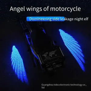 New Motorcycle Ground Projection Light Angel Wings Welcome Lamp Carpet Light Chassis Modified Universal Ambient Light Stylish