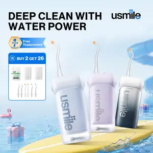 usmile C10 Portable Water Flosser with Guiding Nozzle, 4 Modes, 95-Day Battery Life, 180ml Water Tank Capacity, Cordless Oral Irrigator
